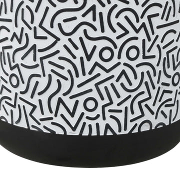 Vernis 17.75" Modern Bohemian Geometric Drum Garden Stool - JONATHAN Y